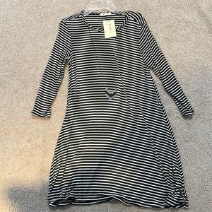 Black and white striped dress
